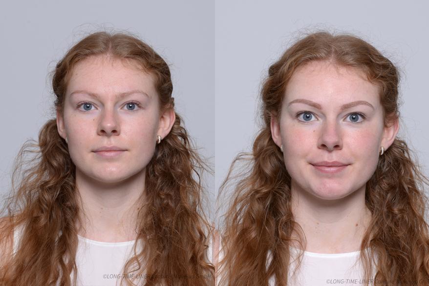 Permanent Make-up Lidstrich und Augenbrauen, Vorher-Nachher