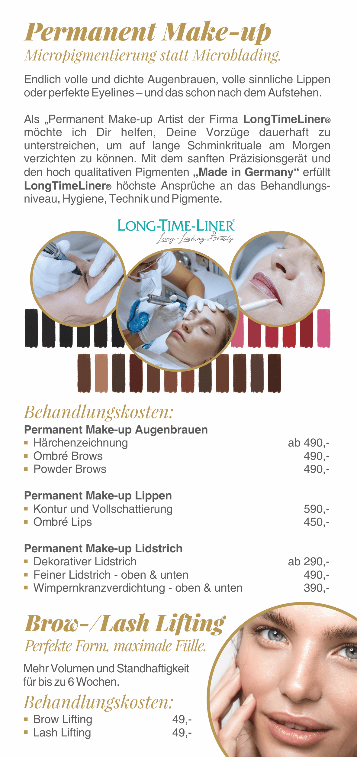 Permanent Make Up Behandlung Brow Lifting Lash Lifting Voerde Dinslaken